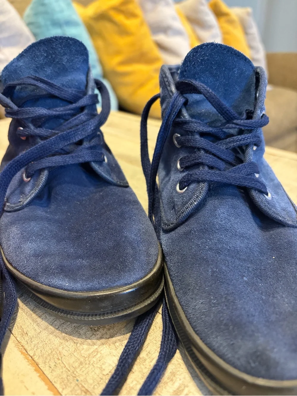 Premier Red and Navy Suede Ankle Boots